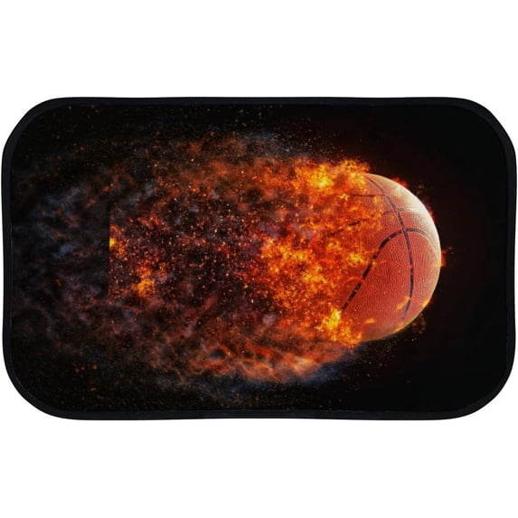 Floor Door Mats Bath Rugs Ball Flames , Entry Rug Non-Slip Washable Indoor Door Mat, Small Oriental Accent Throw Rug for Bedroom Kitchen Entryway Bathroom 23.6x15.7in Carpet Runner