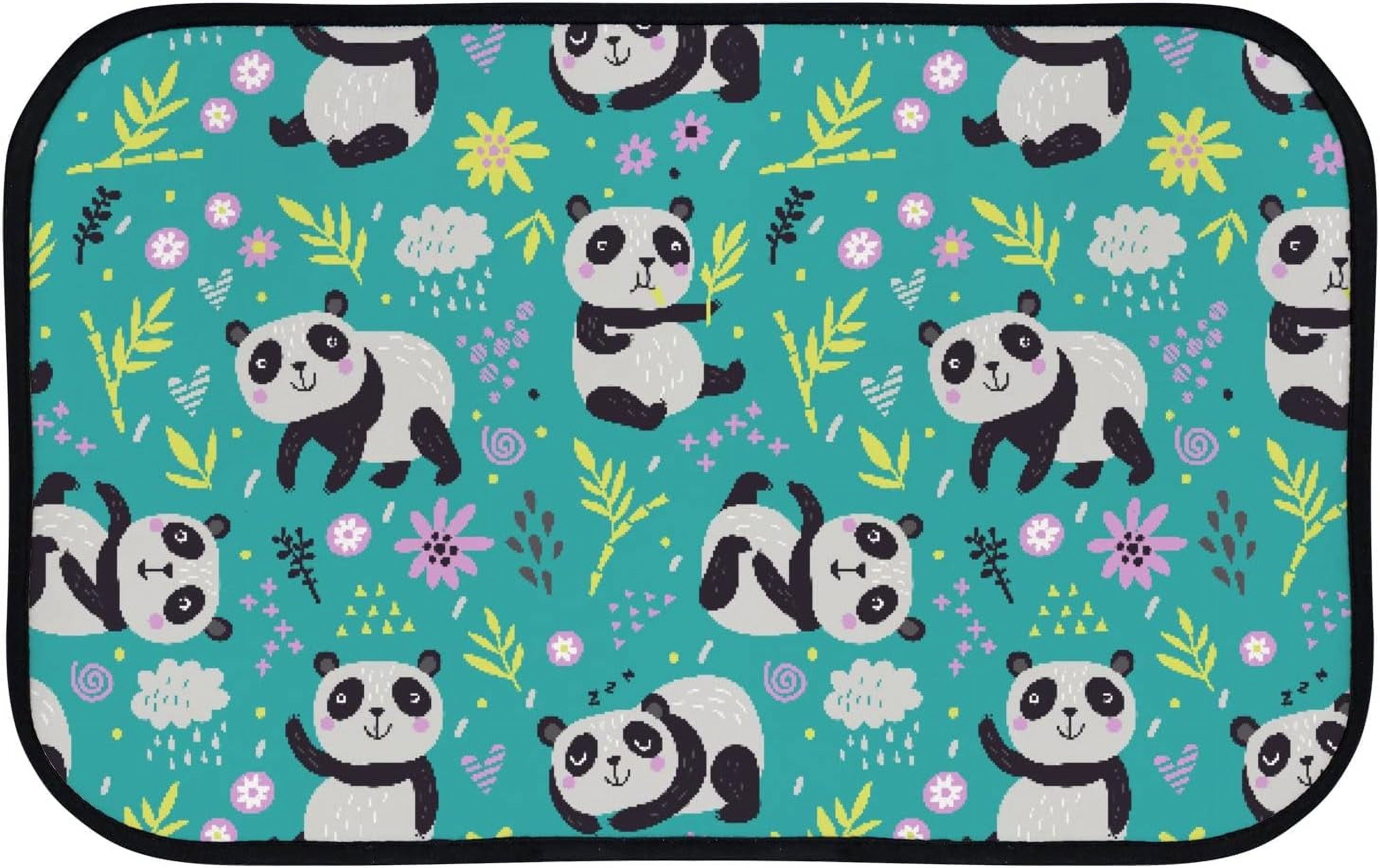 Floor Door Mats Bath Rugs Cute Pandas , Entry Rug Non-Slip Washable ...