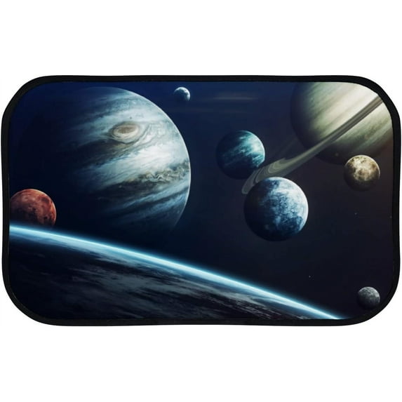 Floor Door Mats Bath Rugs Planets of Solar , Entry Rug Non-Slip Washable Indoor Door Mat, Small Oriental Accent Throw Rug for Bedroom Kitchen Entryway Bathroom 31x20in Carpet Runner