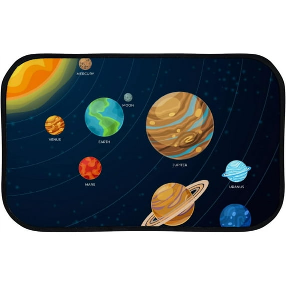 Floor Door Mats Bath Rugs Solar System Galaxy Planets Bathroom Carpet Non-Slip Absorbent for Entryway Indoor 23.6x15.7in Carpet Runner