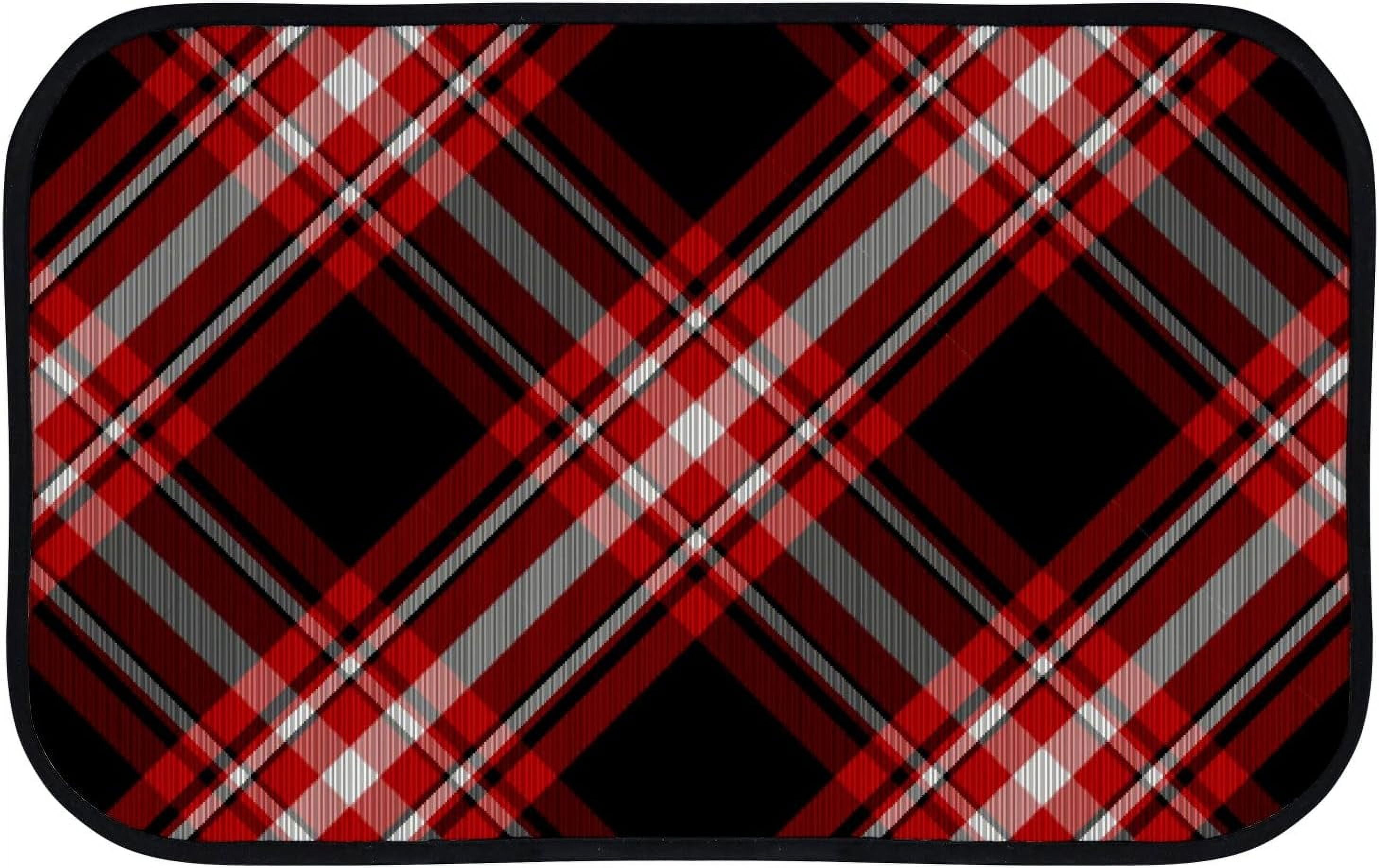 Floor Door Mats Bath Rugs Tartan Plaid Checkered Bathroom Carpet Non