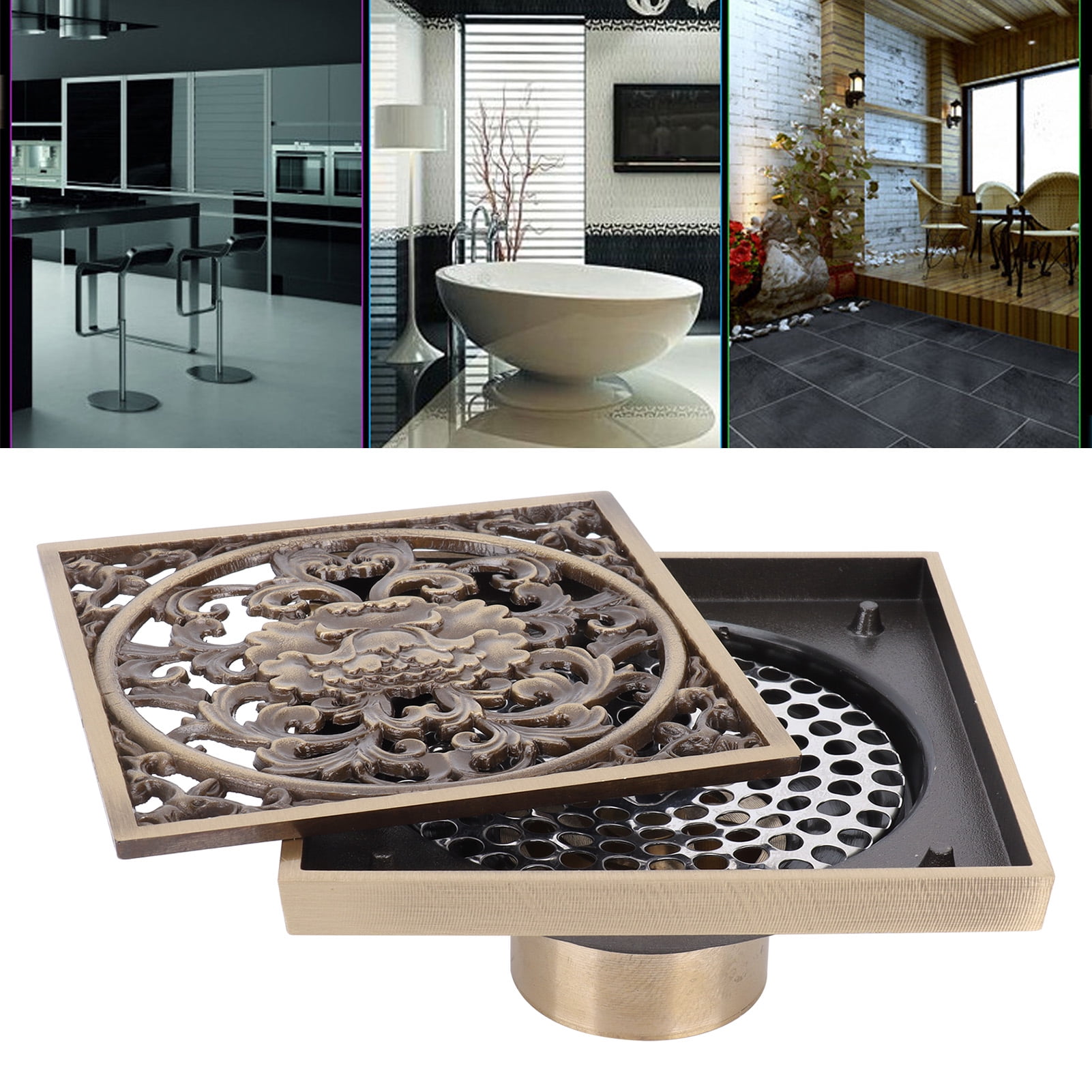 Floor Drain, Antique Bronze Floor Drain AntiClogging Antireflow For