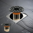 thumbnail image 1 of Floor Drain Backflow Preventer Valve | One Way Sewer Core for Shower, Kitchen, Bathroom | Metal+PC Construction | Black Gold Silver | 7.2x4.9x3cm Odor Insect Protection, 1 of 8