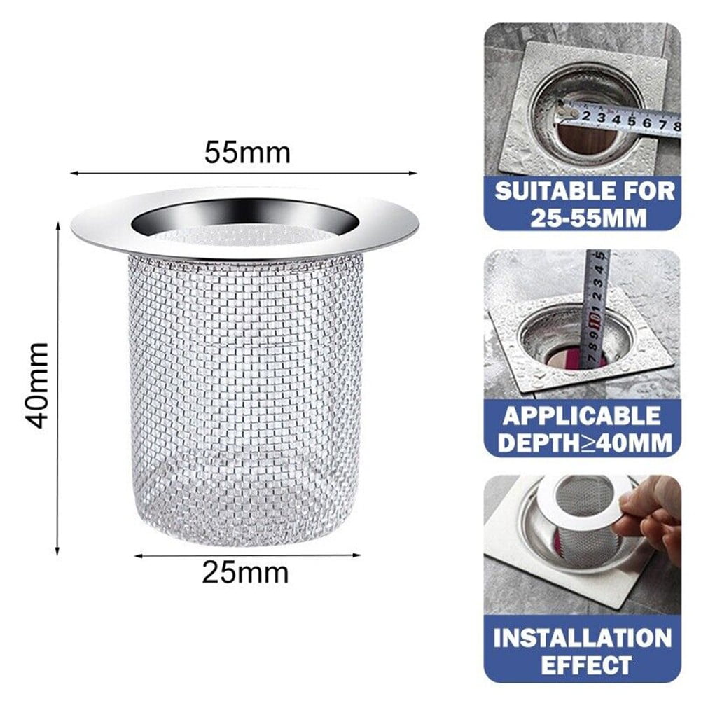 1pc Shower Drain Hair Catcher, Stainless Steel Floor Drain, Anti Blocking  Drain Stopper, Sewer Bathtub Hair Cleaning Collection Filter, Bathroom