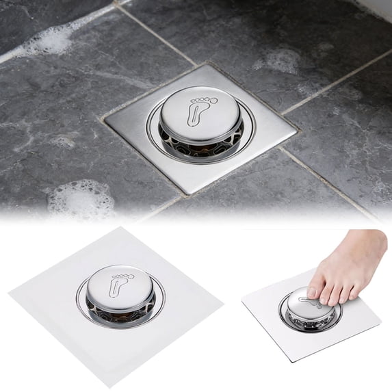 Floor Drain Stainless Steel Odor-Proof Insect-Proof Toilet Sewer Old Floor Drain Transformation Universal(A Pack)