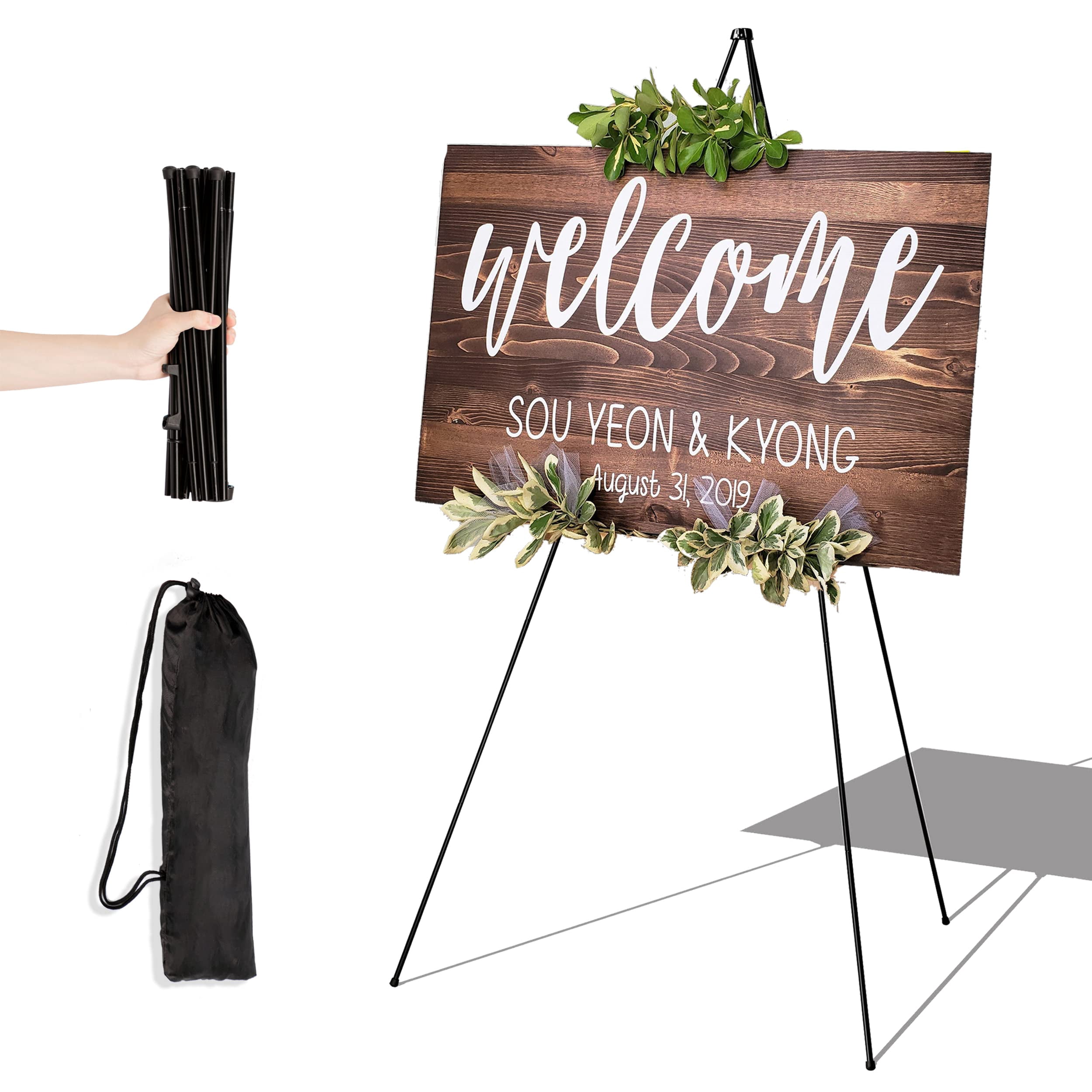 Ffe Floor Stand Floor Easel Stand 63 Inches Tall for Wedding Sign Poster Display ...