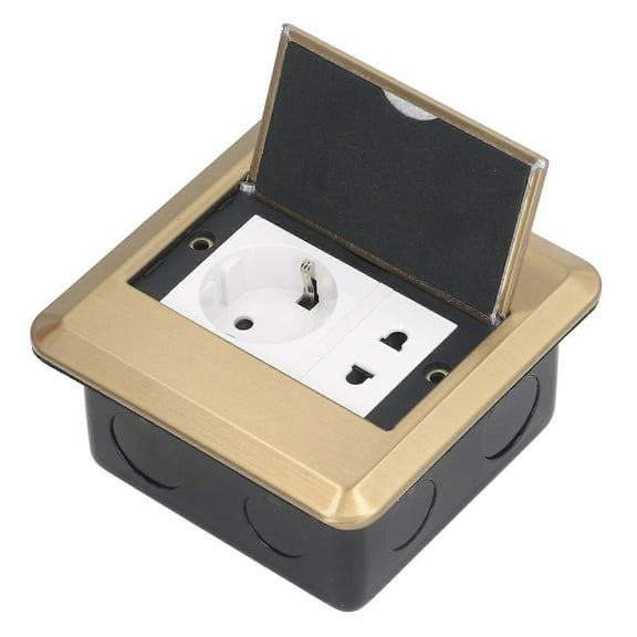 Floor Electrical Outlet Stainless Steel and PC Embedded Floor Socket AC250V for Office