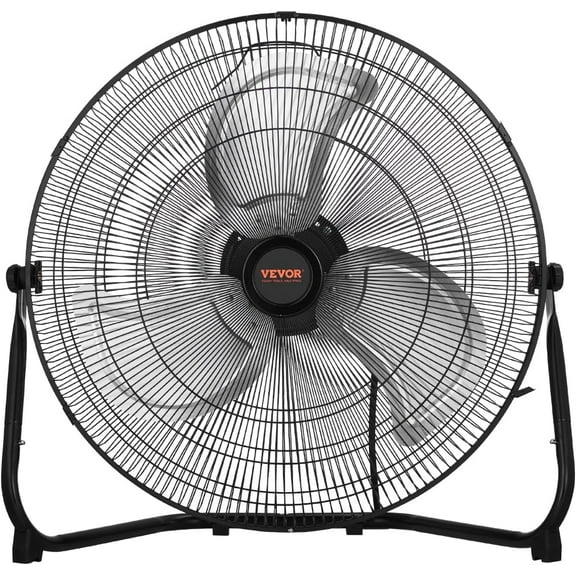 Floor Fan, 3 Speeds High Velocity Heavy Duty 20 Inch Industrial Fan, 4800 CFM 360 Adjustable Tilt 21.33 ft/sec Airflow Large Metal Fan, for Home, Gym, Office, Garage, Commercial Shop & Bedroom
