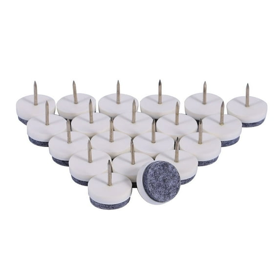 Floor Felt Pad, Delaman 20Pcs/Set 20mm Furniture Floor Felt Nail Pad Chair Table Leg Felt Protector(White)