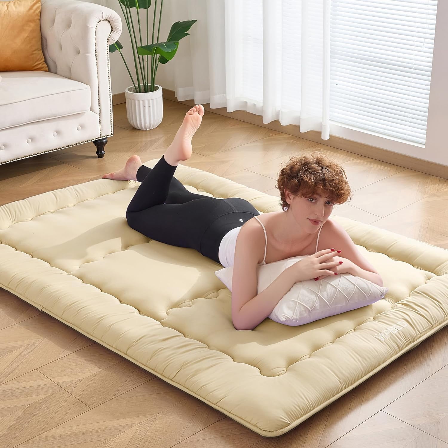 Floor Futon Mattress Queen Size 60"x 80", 2.5'' Thick Foldable Roll Up ...