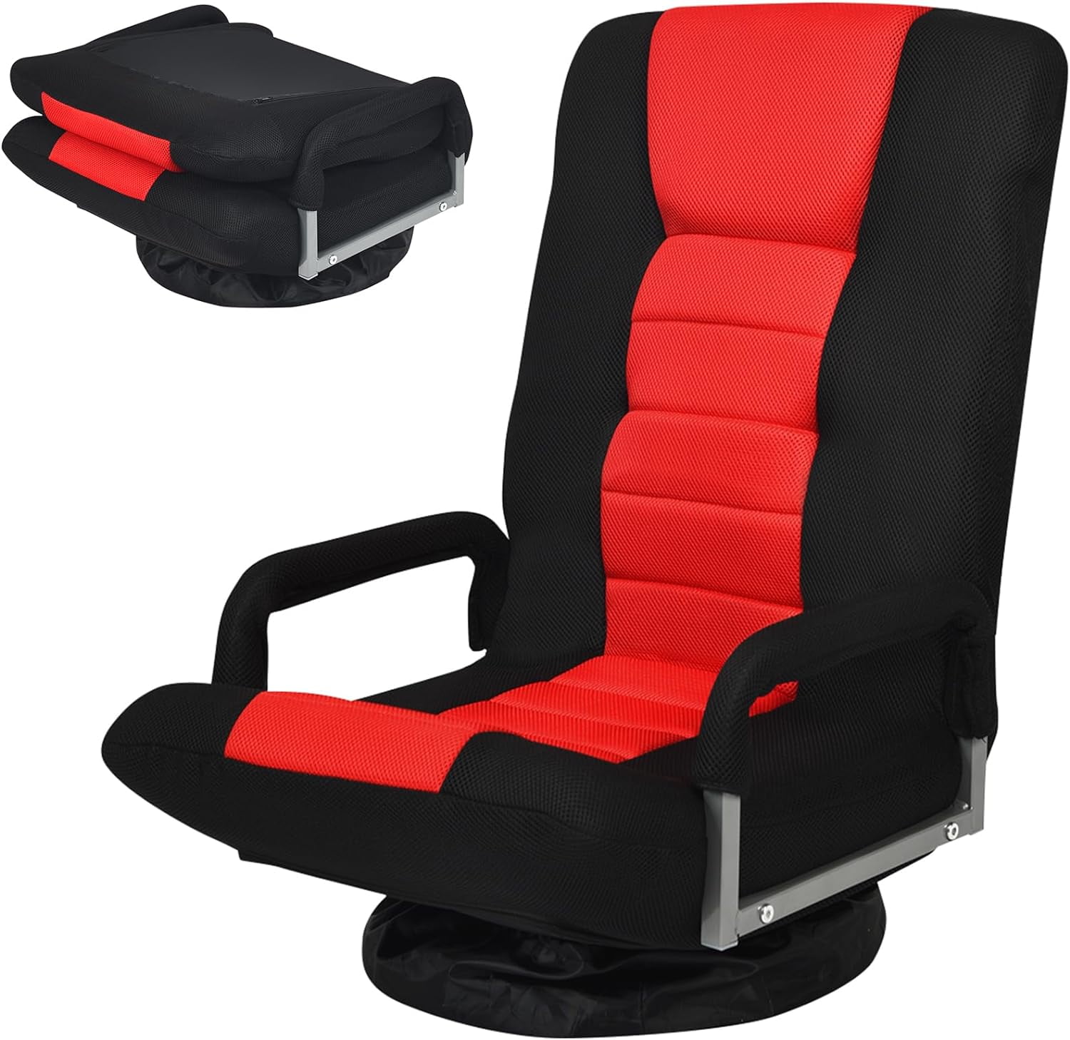 Floor Gaming Chair, 360 Degree Swivel Floor Chair With Armrests, 6