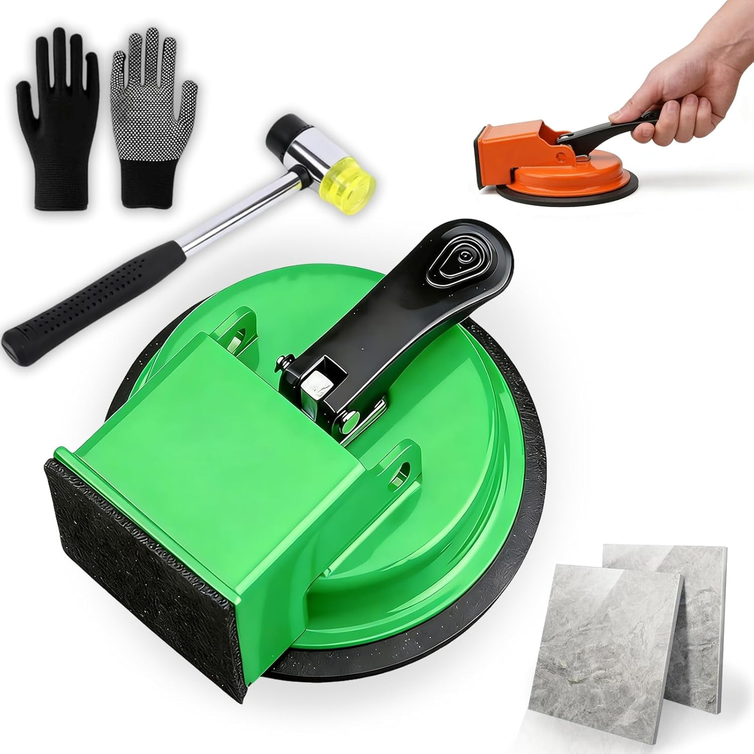 Floor Gap Fixer Tool, Heavy Duty Suction Cup Floor Gap Repair Tool with Rubber Hammer, Laminate Flooring Tools for Vinyl Plank, LVP & Wood Floors, Professional Flooring Installation Tool