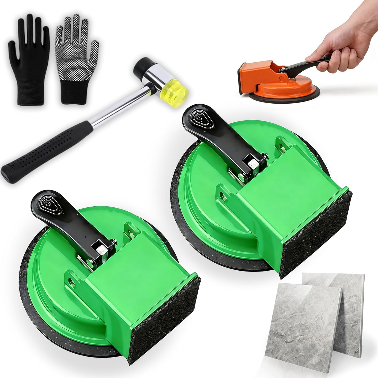 Floor Gap Fixer Tool, Heavy Duty Suction Cup Floor Gap Repair Tool with Rubber Hammer, Laminate Flooring Tools for Vinyl Plank, LVP & Wood Floors, Professional Flooring Installation Tool