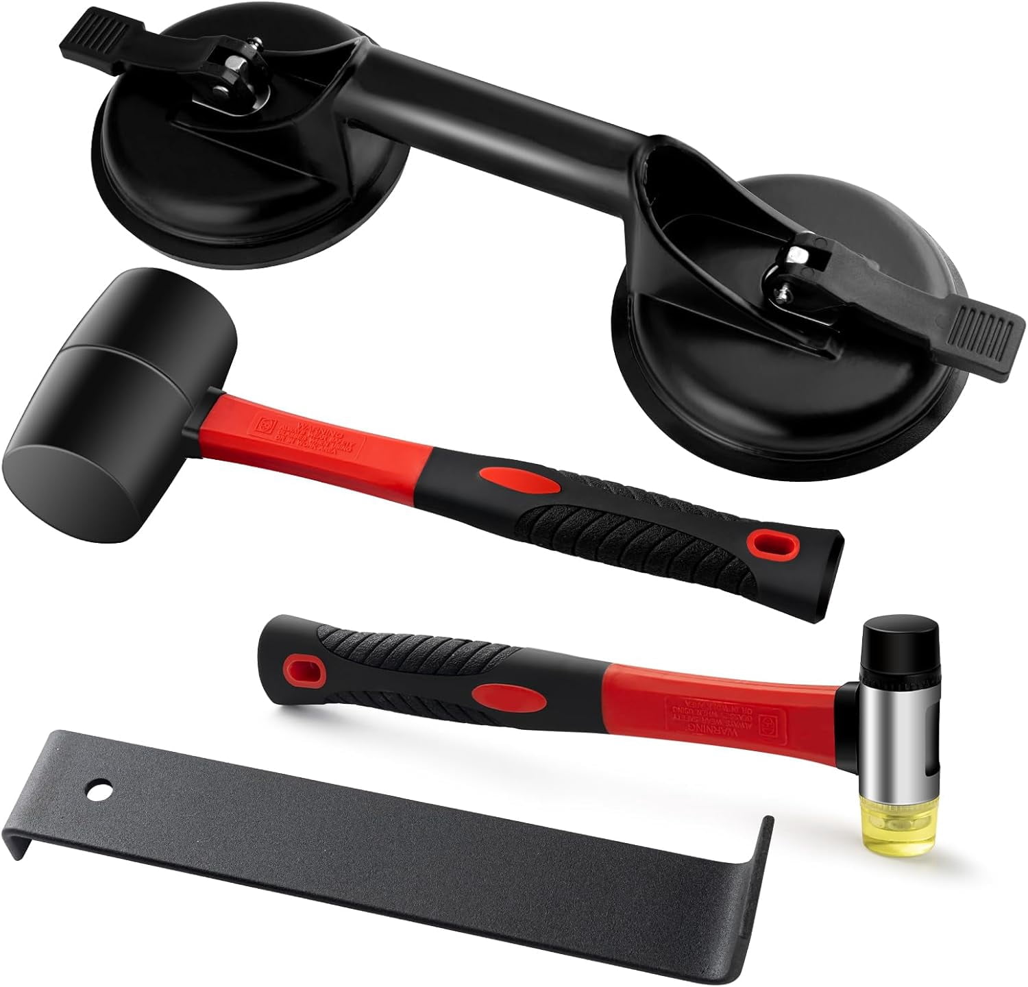 Floor Gap Fixer Tool Kit for LVP Laminate Vinyl Floors - DIY Installation & Repair Set with Suction Cup, 2 Rubber Mallets, Pull Bar for Homeowners & Handymen