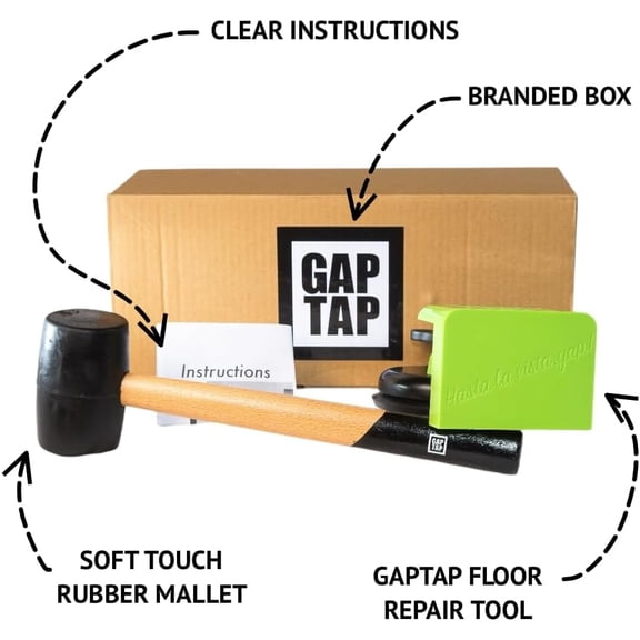 Floor Gap Fixing Tool For Floating Laminate, LVP & Engineered Floors Suction Cup & Non-Scratch Mallet Repair Kit$$Tools & Hardware Other