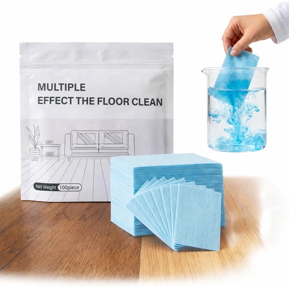 Floor Glow 4 in 1 Cleaning Sheets, Multi-effect Floor Clean Tablets, Multi-effect Floor Cleaning Sheets with Fresh Scent, 100/200/300Pcs, Suitable for Tile, Wood, Laminate, Kitchen