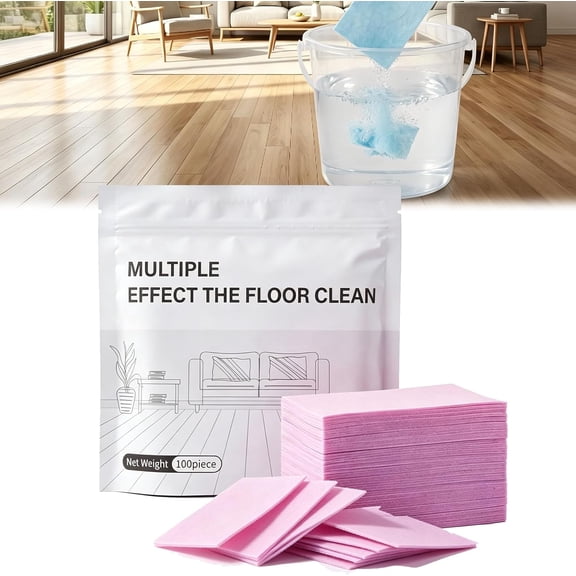 Floor Glow 4 in 1 Cleaning Sheets 100 Piece Water Soluble Multi Surface Floor Cleaner Sheets for Home Floor Mopping