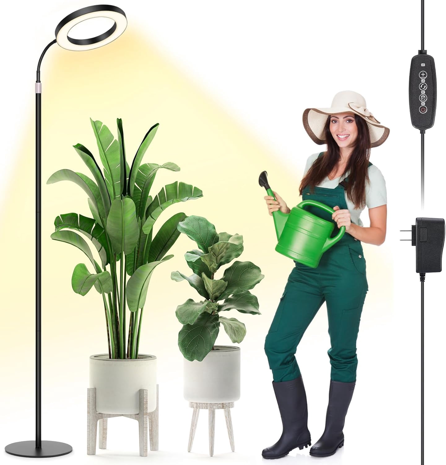 Floor Grow Light with Stand for Large & Tall Indoor Plants, Full ...