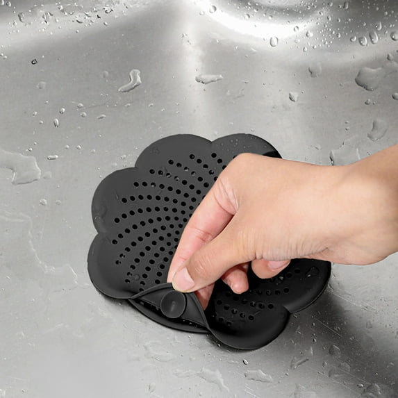 Floor Gutter Cover Filter Mat, Silica Material, Soft Flexible, Strong Suction, Fine Mesh Catches Hair Debris, Prevents Blockage, Easy to Clean, Suitable for Kitchen Bathroom Laundry Room