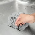 thumbnail image 1 of Floor Gutter Cover Mat | Soft Silicone Drain Protector | Anti-Clog Suction Mesh | Modern Non-Slip Shower Sink Strainer | 14.5 cm Diameter | Includes 1 | White Gray Blue Pink, 1 of 6