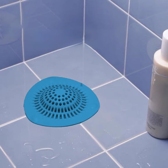 Floor Gutter lid- Silicone stream thread Catcher pad with Strong Suction, Fine Mesh strainer for Shower Floor & Kitchen Sink stream, Prevents Clogs & Keeps Your Space Clean, 2-Pack