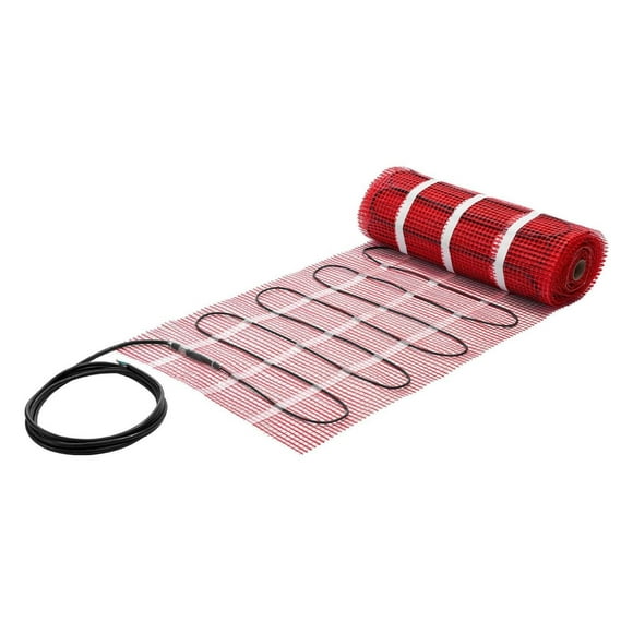 Floor Heating Mat 50 sqft, 120V Electric Radiant System, Smart Thermostat, Self-Adhesive Mesh for Tile & Wood Floors