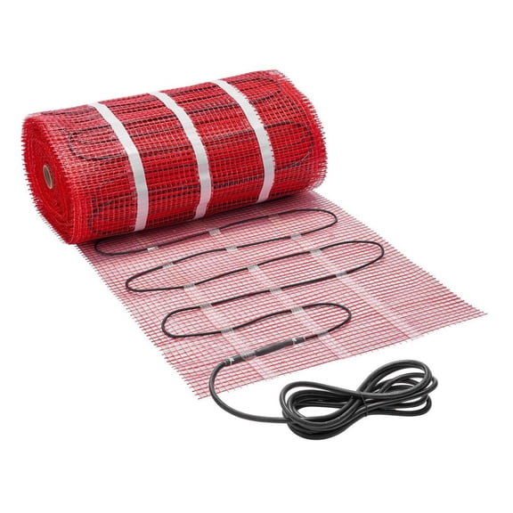 Floor Heating Mat System, 150 Sq Ft Self-Adhesive Mesh, 120V Electric Radiant Heated System with Smart Control Thermostat & Alarm
