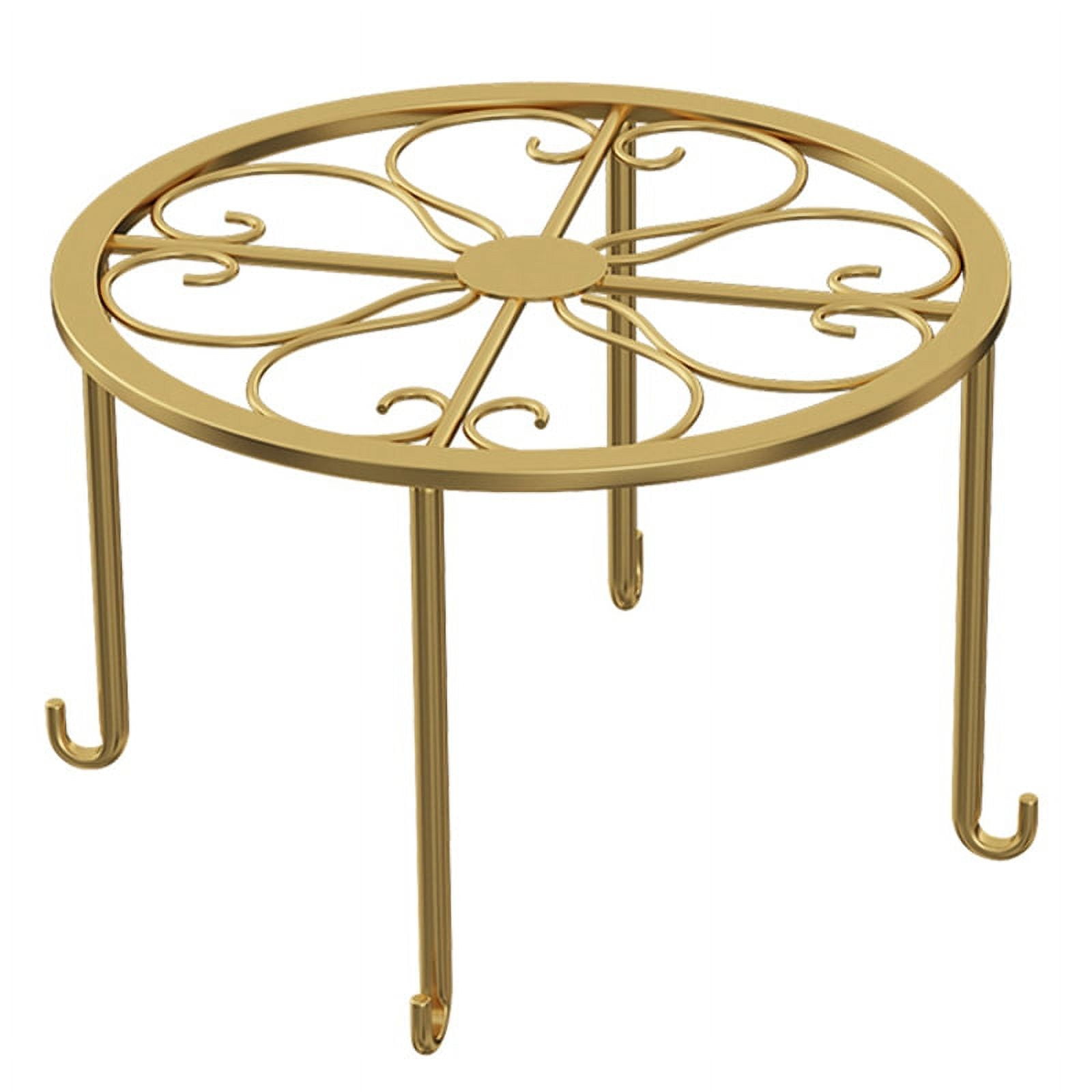 Floor Iron Pot Plant Stand Garden Plant Balcony Round Rack Home Decor