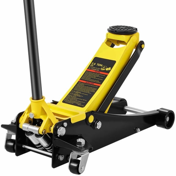 Floor Jack 2.5 Ton Low Profile - Heavy Duty Steel Racing Jack with Dual Piston Quick Lift, 3.64"-19.49" Lifting Range