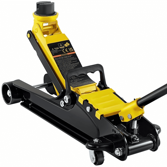 Floor Jack 2.5 Ton Low Profile - Heavy Duty Steel Racing Jack with Single Piston, 3.35"-14.96" Lift Range