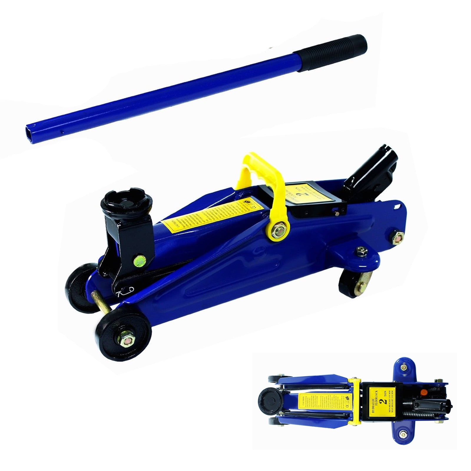 Floor Jack 2 Tonne Hydraulic Trolley Jack Low Profile Car Jack Adjustable Height 135mm to 320mm