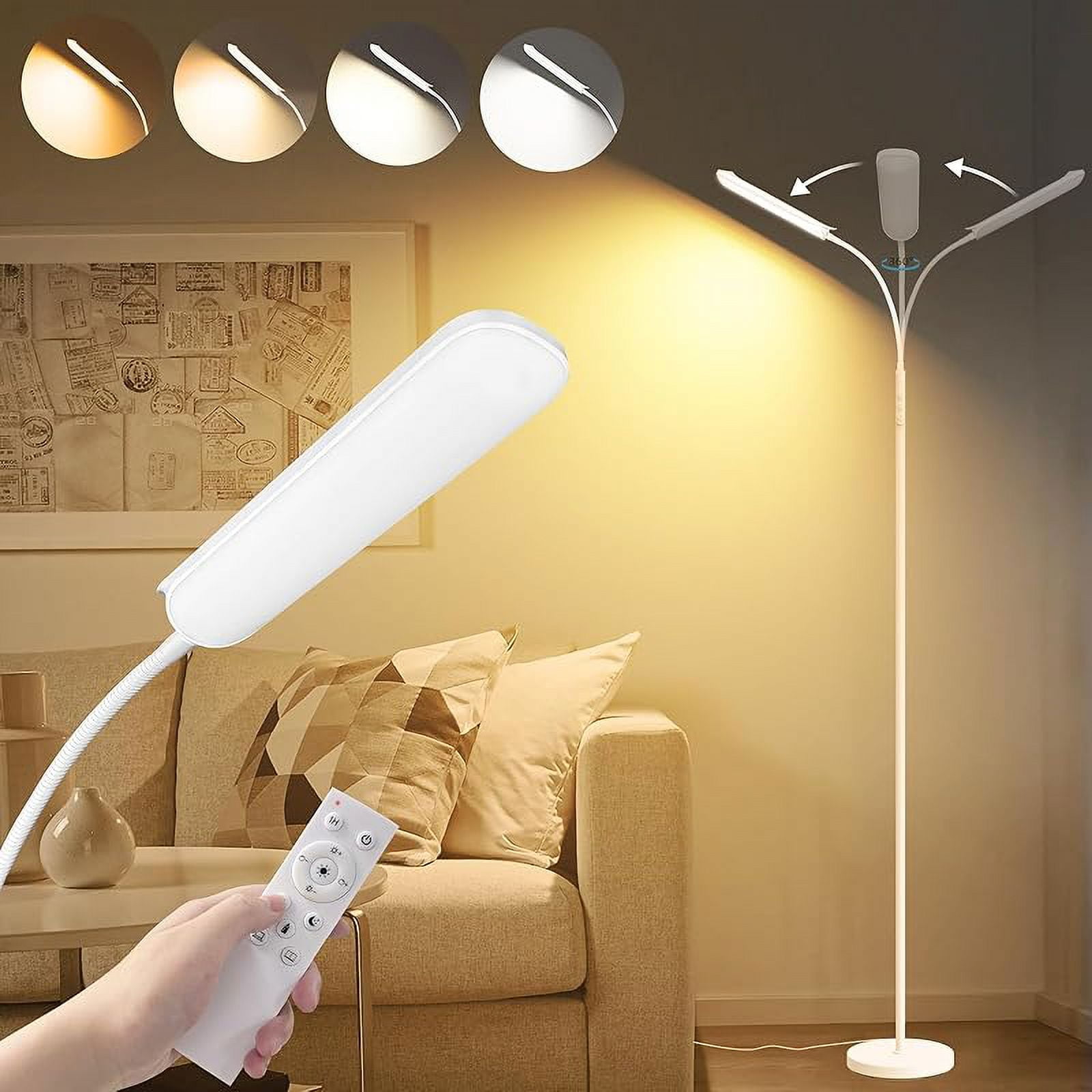 Floor Lamp, 18W 1800LM Super Bright LED Floor Lamp with Remote & Works