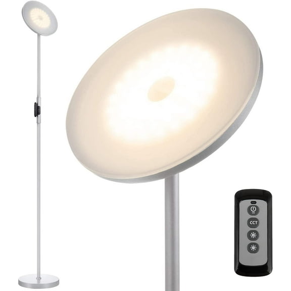 Floor Lamp,30W/2400LM Sky Modern Torchiere 3 Color Temperatures Bright Floor Lamps-Tall Standing Pole Light with Remote & Touch Control for Room,Bed Room,Office( )