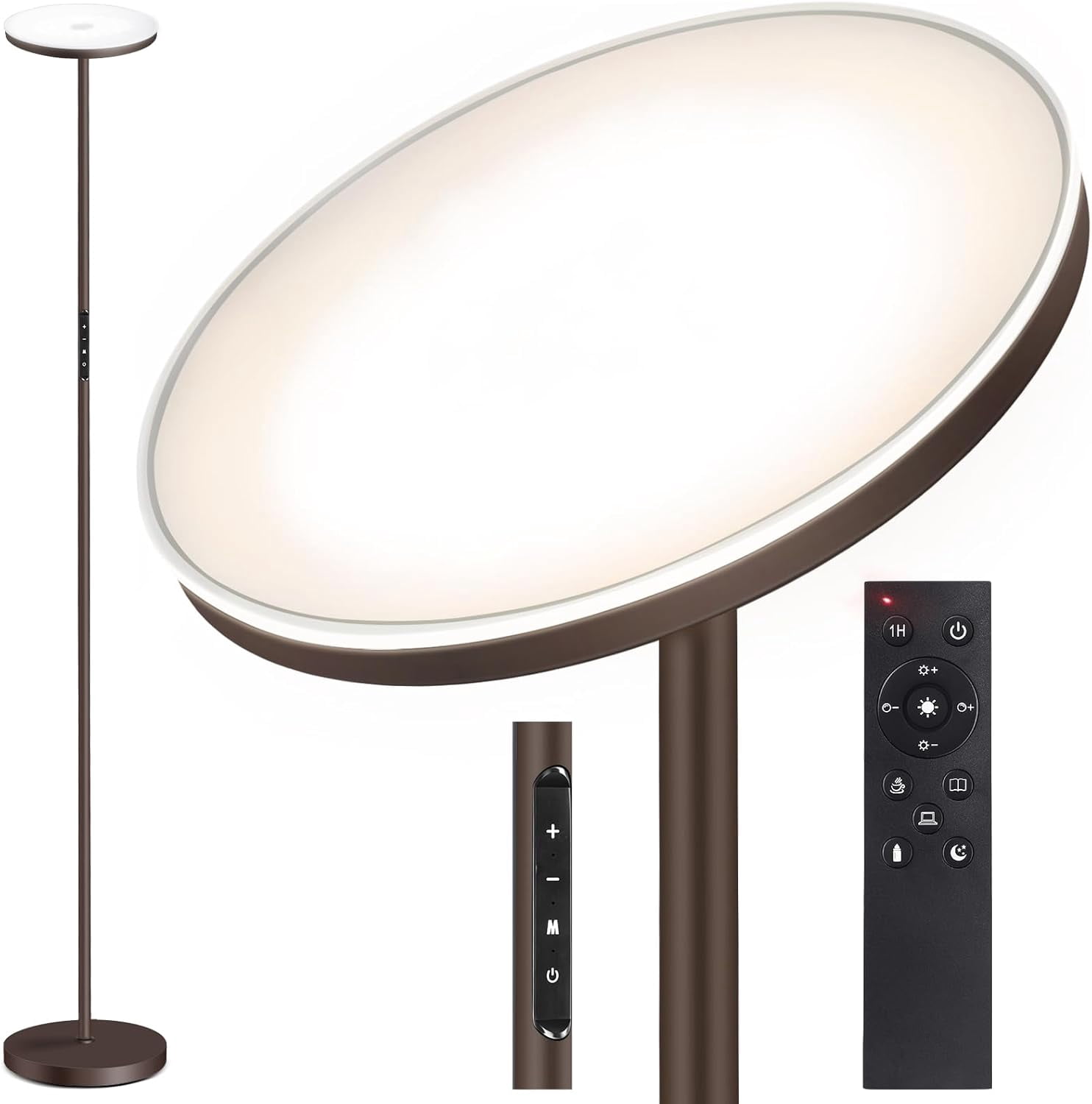 Floor Lamp, 30W/3000LM LED Modern Torchiere Sky Lamp, Dimmable Bright ...