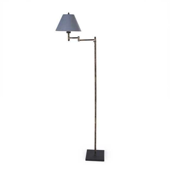 Angelo Traditional Floor Lamp-Light Gray and Ebony