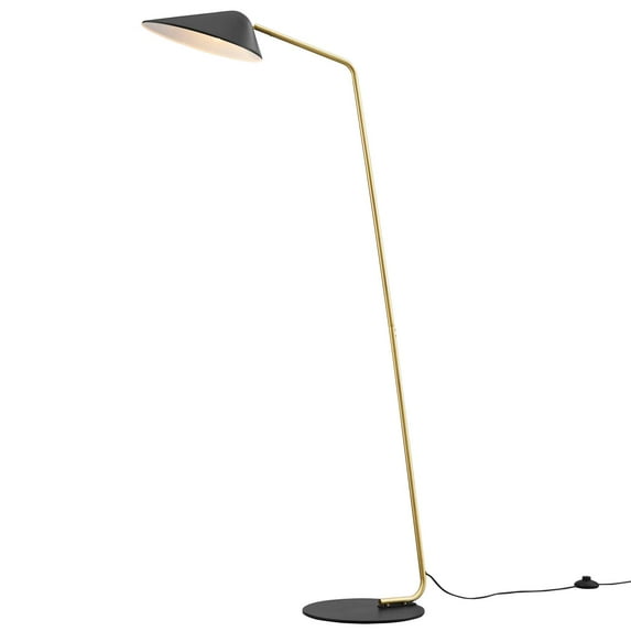 Floor Lamp Light, Black, Metal, Modern Contemporary, Mid Century Living Kitchen Cafe Bistro Restaurant Hospitality