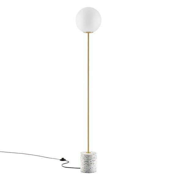 Floor Lamp Light, White, Glass, Modern Contemporary, Mid Century Living Kitchen Cafe Bistro Restaurant Hospitality