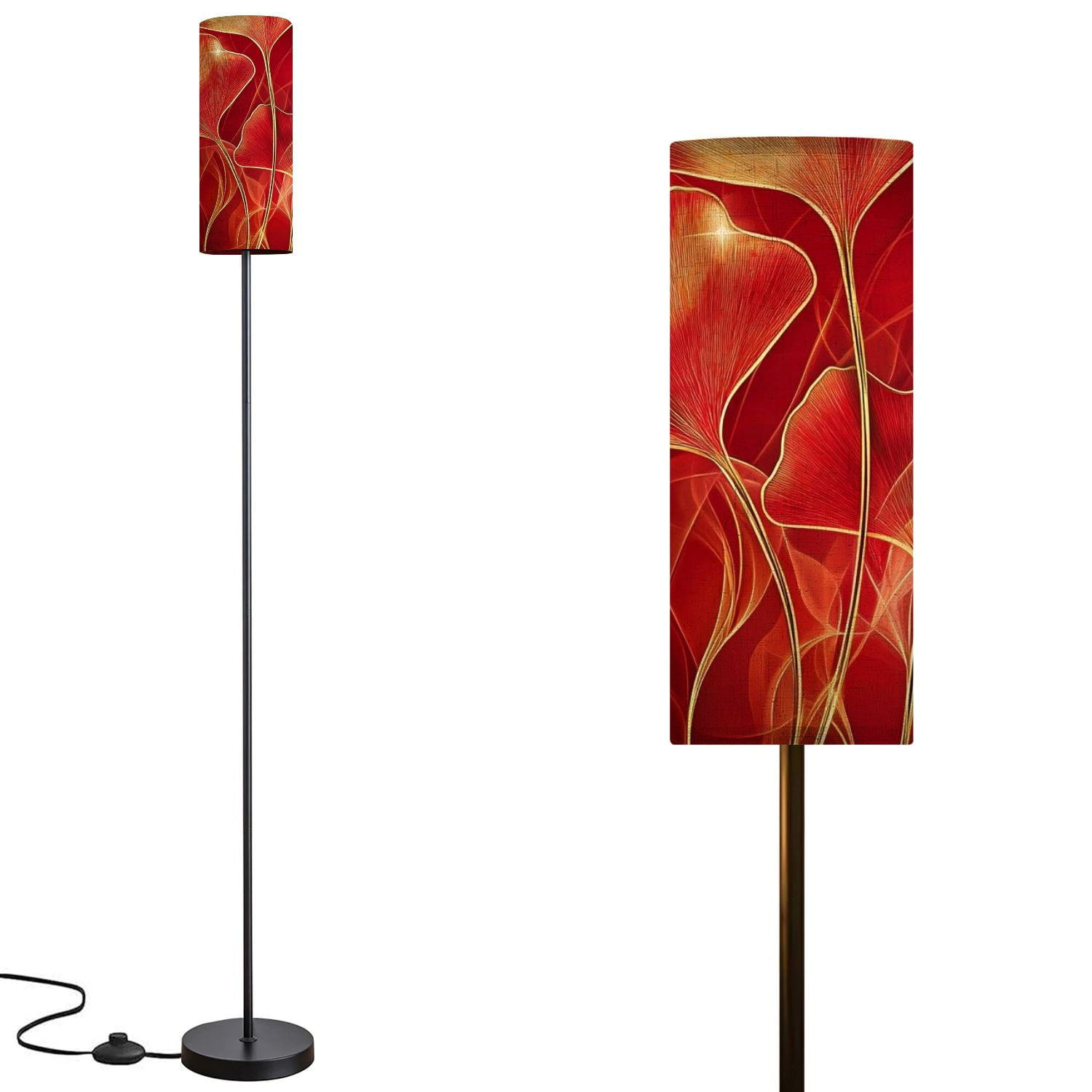 Floor Lamp for Living Room with 3 Color Temperature Abstract Plant ...