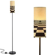 HomCom 48" Modern Free Standing Rectangle Floor Lamp With Linen Shade ...