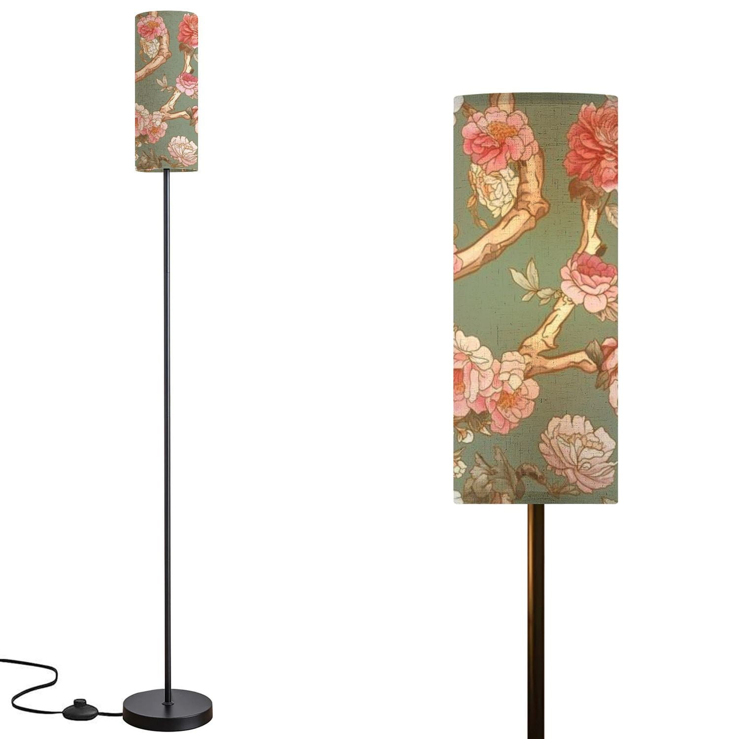 Floor Lamp for Living Room with 3 Color Temperature Blossom trees rose ...