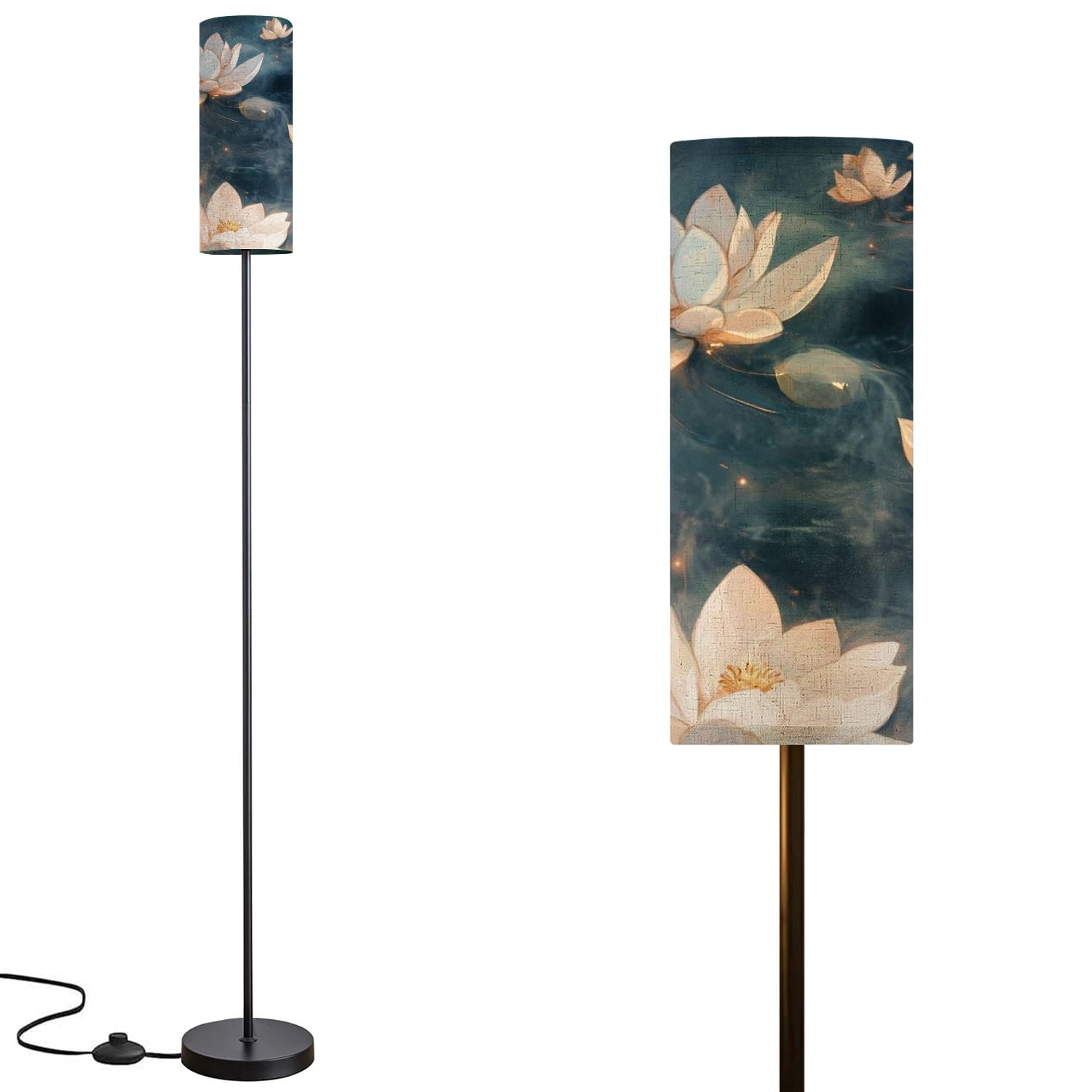 Floor Lamp for Living Room with 3 Color Temperature Transparent Petals ...