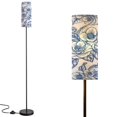 thumbnail image 1 of Floor Lamp for Living Room with 3 Color Temperature Vintage Camelia seamless pattern Spring flowers Modern LED Standing Lamp，Minimalist Tall Lamp with linen lamp shade, 1 of 5