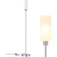 thumbnail image 1 of Floor Lamp for Living Room Bedroom Office, Glass Lampshade Modern Standing Floor Lamp with E26 Socket 68 Inches Tall for Office, Bedroom, Reading or Work Bulb Not Included - Silver with White, 1 of 8