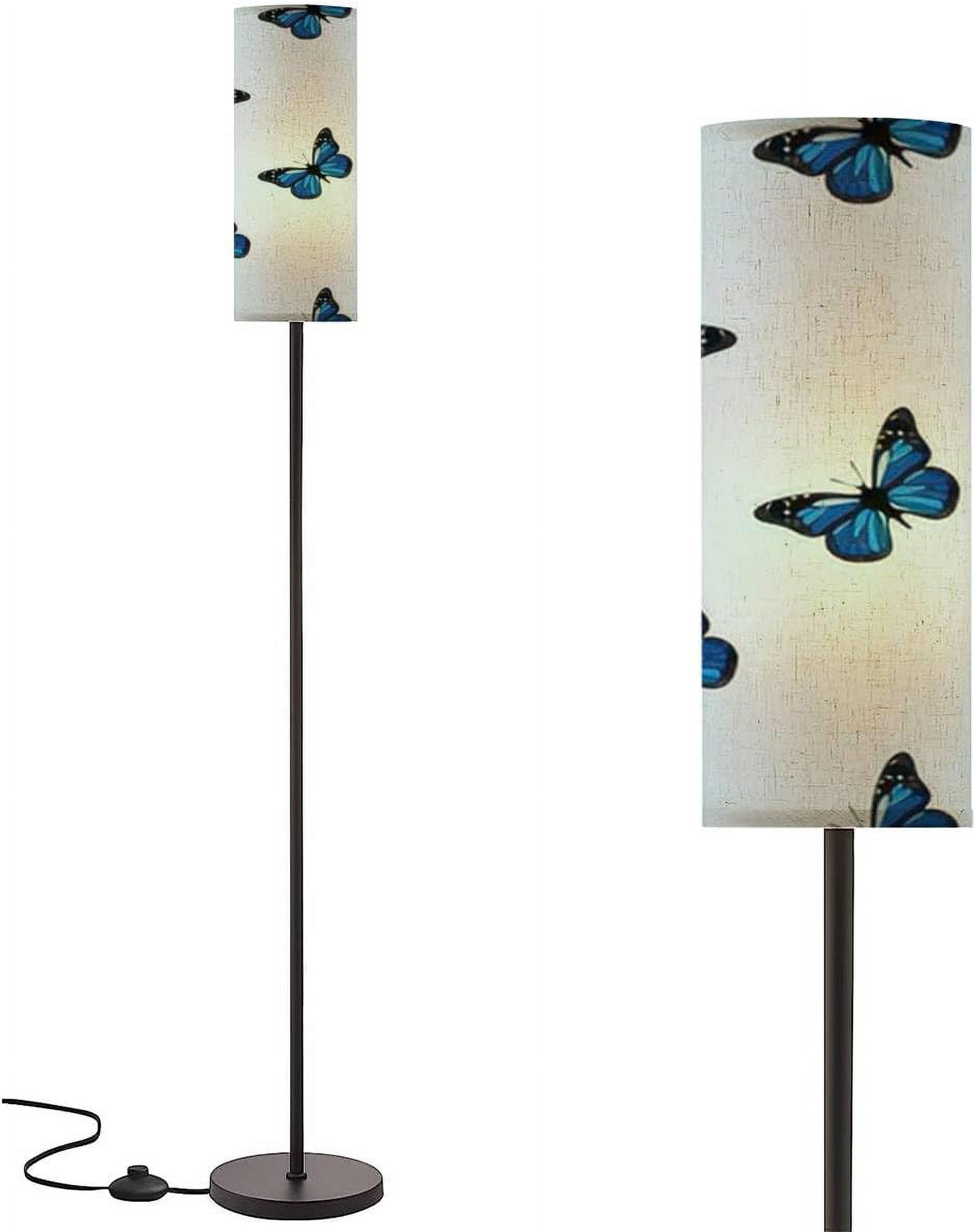 Floor Lamp for Living Room Seamless Multiple Bright Blue Butterflies