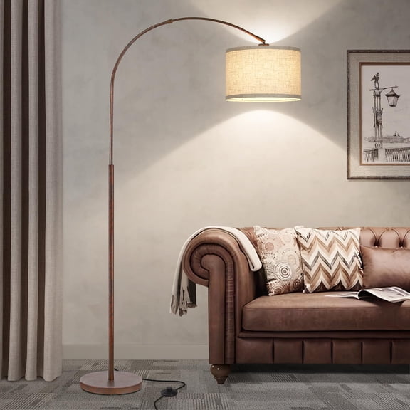 Floor Lamp For Living Room  Vintage Arc With Adjustable Head Tall Pole On/off Pedal Over Couch Arched Reading Light Bedroom Office Study (antique Bronze)