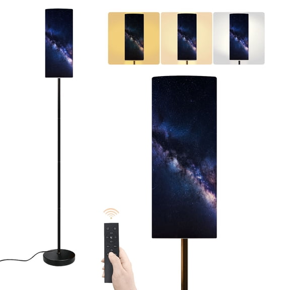 Floor Lamp Milky Way Galaxy Shooting Star Starry Night Sky Dimmable Modern Standing Lamp with Lampshade Remote Footswitch Tall Pole Corner Lamp for Living Room Bedroom Office