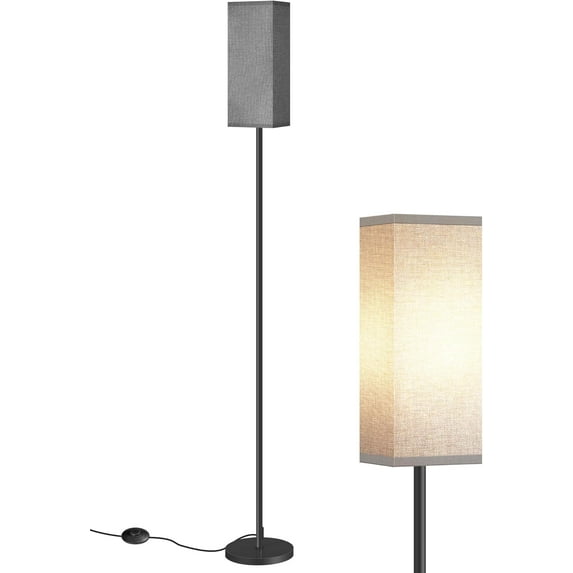 Floor Lamp, Pole with Foot Switch, Modern Standing Lamp Lampshade, Minimalist Freestanding Lamp (Bulb Not Included), for Living Room, Bedroom Office