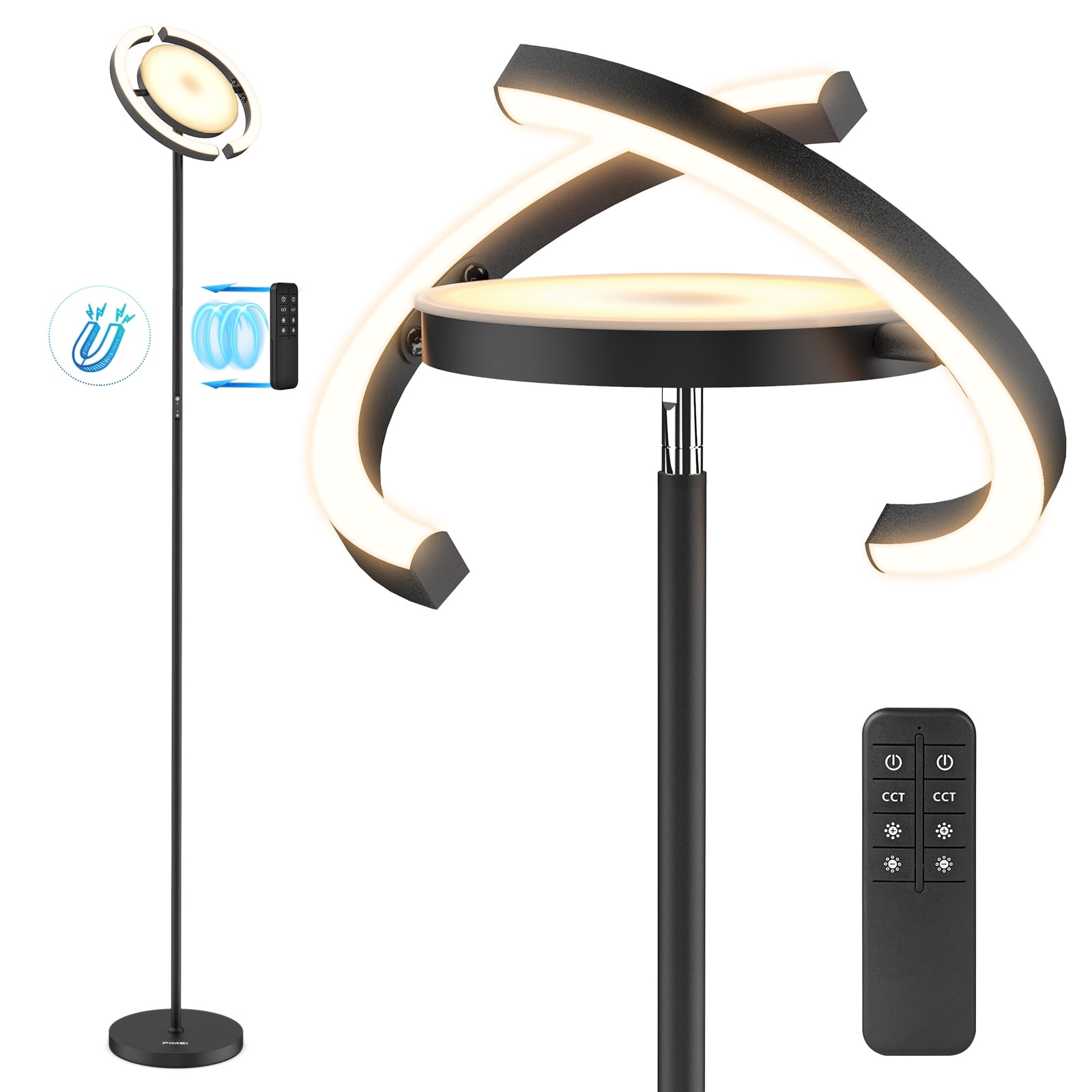 Floor Lamp Remote Control Split Rotatable Outer Ring FIMEI Modern LED