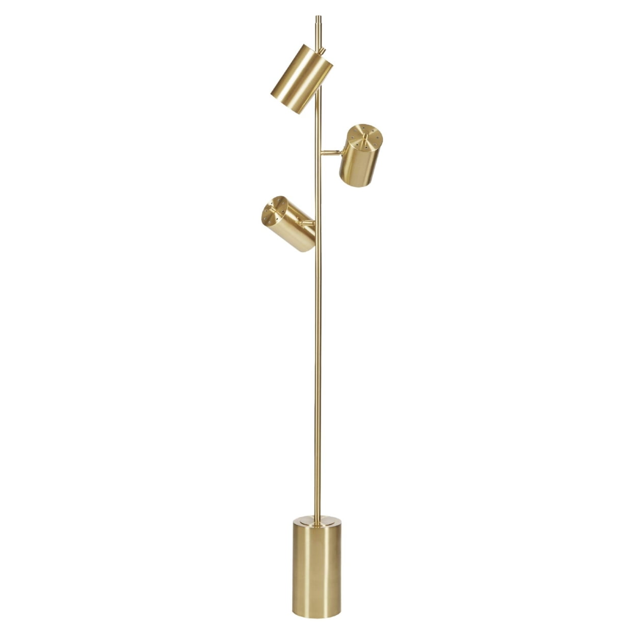 Alta Adjustable Gold Metal Floor Lamp with 3 LED Bulbs