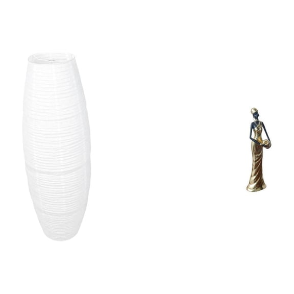 Floor Lamp Shade Decor Lamp African Women Figurine Resin Craft Decorative Art for Living Room Office